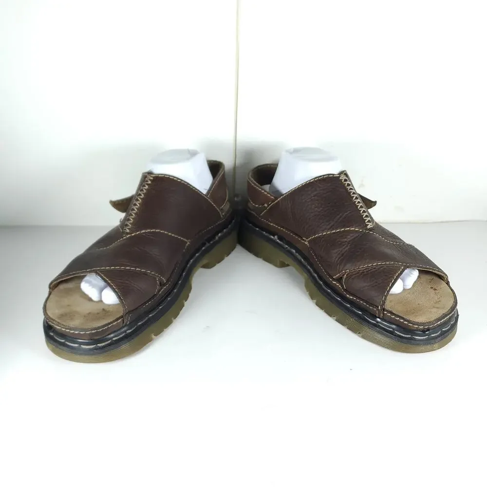 Dr. Martens Vtg Y2K Men's US 12 Brown Leather Strappy Fisherman Sandals England